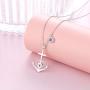 JZMSJF Valentines Day Gift 925 Sterling Silver Faith Hope Love Anchor Necklace Charm Nautical Pendant Jewelry for Women Girls
