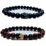 LIDU Love Bracelet King and Queen Teir Friendship 8mm Beads Bracelet