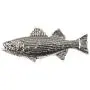Striped Bass Fish Pewter S050 Lapel Pin, Brooch, Jewelry Striped Bass Fish Pewter S050 Lapel Pin, Brooch, Jewelry