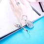Sllaiss 925 Sterling Silver Filigree Drop Earrings for Women White Gold Plated Moonlight Teardrop Dangle Earrings Hypoallergenic Jewelry Gift