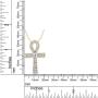 925 Sterling Silver Egyptian Ankh Baguette CZ Cross Pendant Necklace