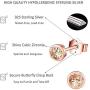 Silver Stud Earrings for Women Men Girls 3 Pairs of Hypoallergenic Small Rose Gold Plated Cubic Zirconia Cartilage Earrings Jewelry Sets (2mm/3mm/4mm)