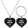 Stainless Steel I Cant Breathe Fist Heart Keychain and Pendant Necklace Set BLM Couples Jewelry for Women or Men Stainless Steel I Cant Breathe Fist Heart Keychain and Pendant Necklace Set BLM Couples Jewelry for Women or Men