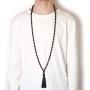 PNEIME 108 Mala Beads Necklace, 8mm Natural Stone Tibetan Prayer Beads, Yoga Meditation Beads Necklace, Hand Knotted Japa Mala