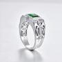 Merthus Antique Style Jewelry Synthetic Black Spinel CZ Halo 925 Sterling Silver Wedding Band Ring for Men