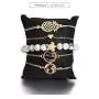 Haloty Boho Turtle Love Bracelet Set Pineapple Hawaii Bracelet Hollow Map Hand Jewelry for Women and Girls(5Pcs)