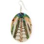 Iridescent Abalone Earrings with Natural Cone Shell Dangle Drop Handmade Women Jewelry AA293