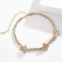Ingemark Bling Colorful Butterfly Tennis Chain Choker Iced CZ Rhinestone Choker Necklace for Women Girls Gorgeous Elegant Jewelry Accessory