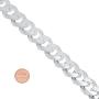16.6mm Solid .925 Sterling Silver Beveled Curb Chain Necklace
