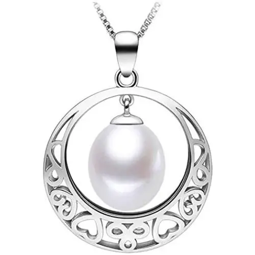 HXZZ Fine Jewelry Women Gifts 925 Sterling Silver Freshwater Cultured Teardrop White Pearl Pendant Necklace