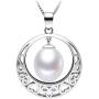 HXZZ Fine Jewelry Women Gifts 925 Sterling Silver Freshwater Cultured Teardrop White Pearl Pendant Necklace