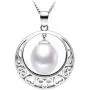 HXZZ Fine Jewelry Women Gifts 925 Sterling Silver Freshwater Cultured Teardrop White Pearl Pendant Necklace