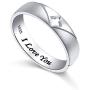 925 Sterling Silver Star Themed Jewelry I Love You Ring for Men Boys Birthday Gift for Him