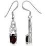 Silvershake 1.86ct. Natural Garnet 925 Sterling Silver Celtic Knot Dangle Hook Earrings Silvershake 1.86ct. Natural Garnet 925 Sterling Silver Celtic Knot Dangle Hook Earrings
