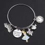 BLEOUK Alice in Wonderland Gift Jewelry She Believed She Could So She Did Alice in Wonderland Themed Charms Bracelet