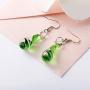 GIMEFIVE Handmade Water Drop Shape Spiral Lampwork Fashion Glass Bead Pendant Dangle Earrings