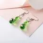 GIMEFIVE Handmade Water Drop Shape Spiral Lampwork Fashion Glass Bead Pendant Dangle Earrings