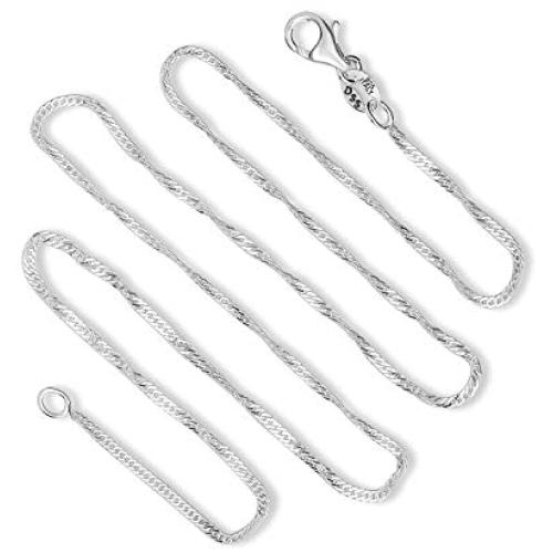 925 Sterling Silver 1.2 MM Singapore Italian Chain Necklace with Lobster Claw Clasp 16-30''
