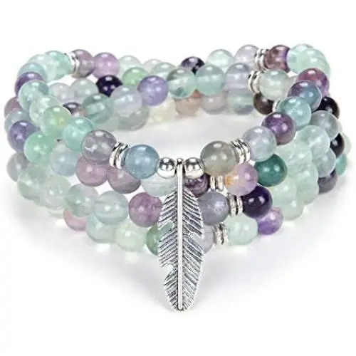 oasymala Feather Charm Zen Dear Mala Beads Yoga Inspirational Necklace 108 Durable Self Discovery Mala Prayer Beads Wrap Bracelet oasymala Feather Charm Zen Dear Mala Beads Yoga Inspirational Necklace 108 Durable Self Discovery Mala Prayer Beads Wrap Bracelet