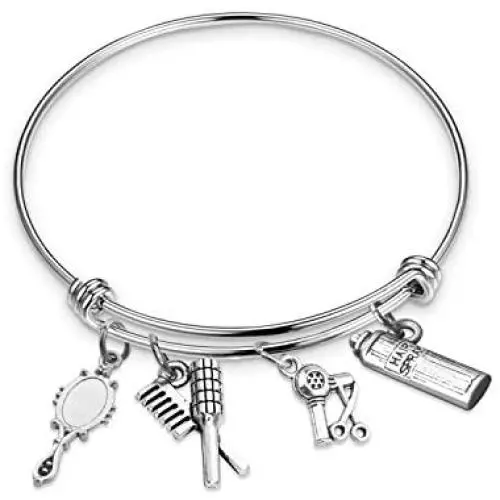 BOSATE Hairdresser Bracelet Hair Stylist Jewelry Cosmetology Graduation Gift Scissors Comb Charm Bracelet Appreciation Employee Gift for Her Stylist BOSATE Hairdresser Bracelet Hair Stylist Jewelry Cosmetology Graduation Gift Scissors Comb Charm Bracelet Appreciation Employee Gift for Her Stylist