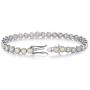 MDFUN 6 Sparkling Creativity Turquoise Adjustable Bracelet, Rhodium Plated Cubic Zirconia Tennis Bracelet for Women Girls