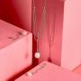 Real 925 Sterling Silver with White Drop-Shape Natural Fresh Water Cultured Pearl Necklace & Dangle Earrings Set