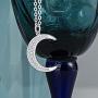 ELEGANZIA Crescent Moon Necklaces for Women Teens Girls Mom, Moon Pendant Sterling Silver Cubic Zirconia Minimalist Jewelry for Her