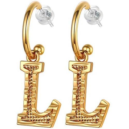 Initial Dangle Earrings Women 18K Gold Plated Personalized Alphabet 26 Letters Charm Hypoallergenic Earrings Jewelry Fashion Gift for Women Girls, Send Gift Box