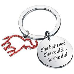 BAUNA Delta Sigma Theta Sorority Jewelry She Believed She Could so She Did Keychain Delta Gift DST Jewelry Greek Sorority