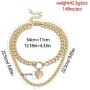 Unicra Layered Necklace Heart Pendant Choker Simple Chain Jewelry for Women and Girls