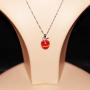 Uloveido Silver Plated Candy Apple Cubic Zirconia Pendant Necklace Earrings Jewelry for Women YL007