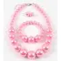Shineland Simple Large Big Simulated Pearl Statement Necklace Bracelet and Earrings Jewelry Set (Pink) Shineland Simple Large Big Simulated Pearl Statement Necklace Bracelet and Earrings Jewelry Set (Pink)