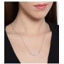 Vanbelle Sterling Silver Jewelry Curved Bar Pendant Necklace with Cubic Zirconia Stones and Rhodium Plated for Women and Girls