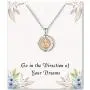 Go in The Direction of Your Dreams Sterling Silver Compass Necklace -Inspirational Gifts for Women, Graduation Gifts for Her, Going Away Gift for Coworker Friends Female Go in The Direction of Your Dreams Sterling Silver Compass Necklace -Inspirational Gifts for Women, Graduation Gifts for Her, Going Away Gift for Coworker Friends Female