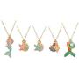 5pcs Pendant Necklaces for Kids Girls Mermaid Starfish Conch Pendants Tiny Gold Plated Play Necklace Jewelry Party Favors Gifts for Little Girls Daughter