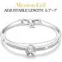 Menton Ezil 18K White Gold Princess Bangle Bracelets with Swarovski Crystal Women Fashion Jewelry Menton Ezil 18K White Gold Princess Bangle Bracelets with Swarovski Crystal Women Fashion Jewelry