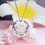 APOTIE Sterling Silver Daughter Necklace S925 Circle Word Pendant Inspirational Jewelry for Daughter Women Girls Teens