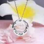 APOTIE Sterling Silver Daughter Necklace S925 Circle Word Pendant Inspirational Jewelry for Daughter Women Girls Teens