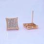 LuReen Gold Silver 11mm Square CZ Stud Earring of Mens Boy aretes para hombre