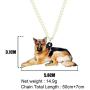DOWAY Acrylic Handsome German Shepherd Necklace Dog Pendant Fashion Pet Jewelry for Women Girls Party Gifts