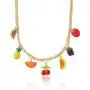 Gold Plated Colorful Fruits Pendant Charms Chain Necklace for Women Girls Teen Girls Gold Plated Colorful Fruits Pendant Charms Chain Necklace for Women Girls Teen Girls