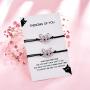 Lanqueen Cat Friendship Bracelets for 2 Girls Handmade Matching Wish Bracelets for Friends Women Birthday Gifts