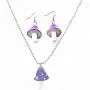 Cute Colorful Mushroom Dangling Earrings Necklace Set - Handmade Gummy Mushrooms Necklaces Rainbow Colored 3D Vegetables Food Jewelry Chains for Women Girls Daughters Cute Colorful Mushroom Dangling Earrings Necklace Set - Handmade Gummy Mushrooms Necklaces Rainbow Colored 3D Vegetables Food Jewelry Chains for Women Girls Daughters