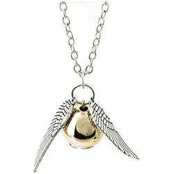 ANKRKERYYtitle Fairy Jewelry Harry Potter Golden Snitch Quicksilver Golden Pearl Necklace