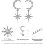 Angol Sterling Silver Drop &Dangle Moon Earrings, S925 Moon Drop Earrings with Cubic Zirconia, Crescent Moon Jewelry Dangling Earrings Hypoallergenic Jewelry for Women Teens with