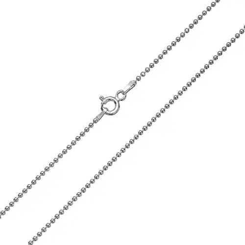150 Gauge Strong 925 Sterling Silver Shot Bead Ball Chain Necklace For Men 16 18 20 24 Inch Nickle-Free Made In Italy 150 Gauge Strong 925 Sterling Silver Shot Bead Ball Chain Necklace For Men 16 18 20 24 Inch Nickle-Free Made In Italy