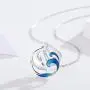 Dolphin Necklace Wave Necklace Sterling Silver Jumping Dolphin Pendant Sterling Silver Blue Gradient Wave Dainty Jewelry Birthday Friendship Gift for Women Girlfriend Teen