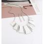 HSWE Statement Collar Necklace Bar Drop Earrings Set for Women Enamel Tricolor Bib Necklace Choker Necklace