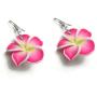 CHADADA Jewelry Hawaiian Fimo Plumeria Flower Dangle Earrings Handmade for Women, 30 mm