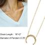 Fettero Women Crescent Moon Necklace Gold Double Horn Upside Down Moon Half Pendant 14K Gold Plated Dainty Chain Minimalist Simple Jewelry Gift